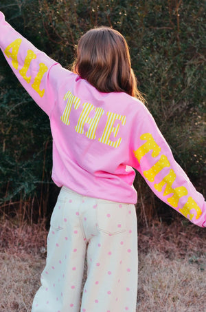 God Is Good Pink Sweatshirt by Southern Bliss Company, Southern lifestyle apparel detail photo 3