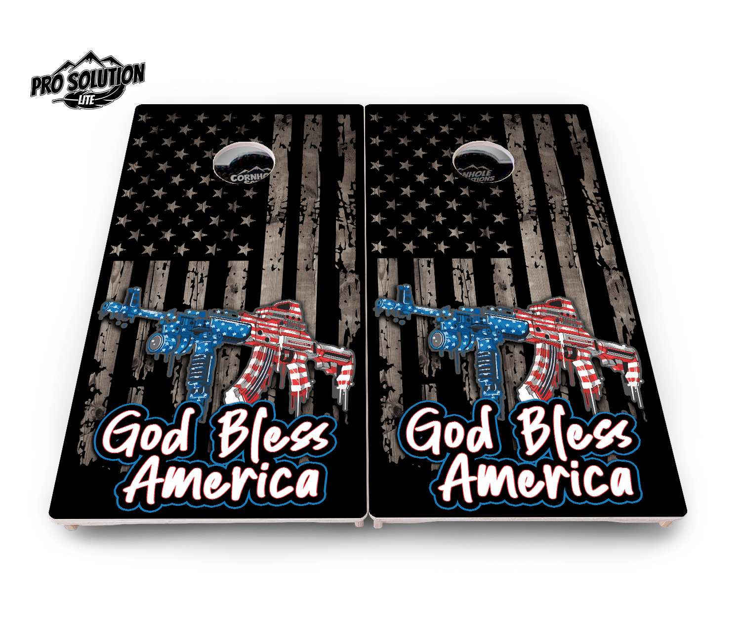 God Bless America Cornhole Boards - Pro Solution Lite Series by Cornhole Solutions, custom cornhole board detail photo 2