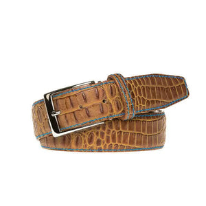 Gold Mock Croc Leather Belt