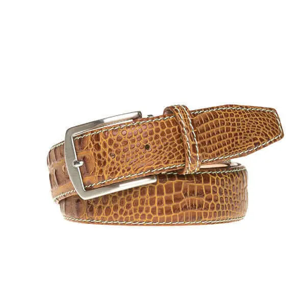 Gold Mock Croc Leather Belt