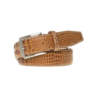 Gold Mock Croc Leather Belt