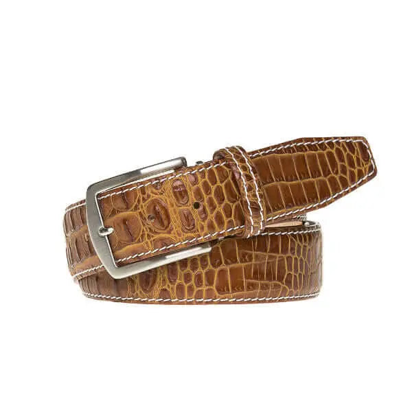 Gold Mock Croc Leather Belt