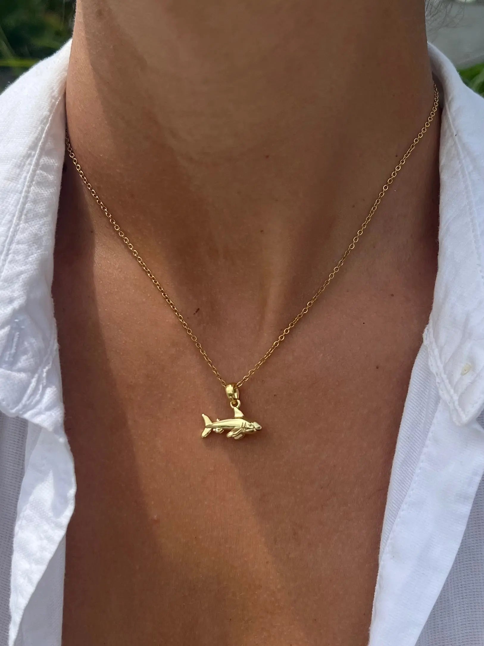 Gold Shark Necklace HALT