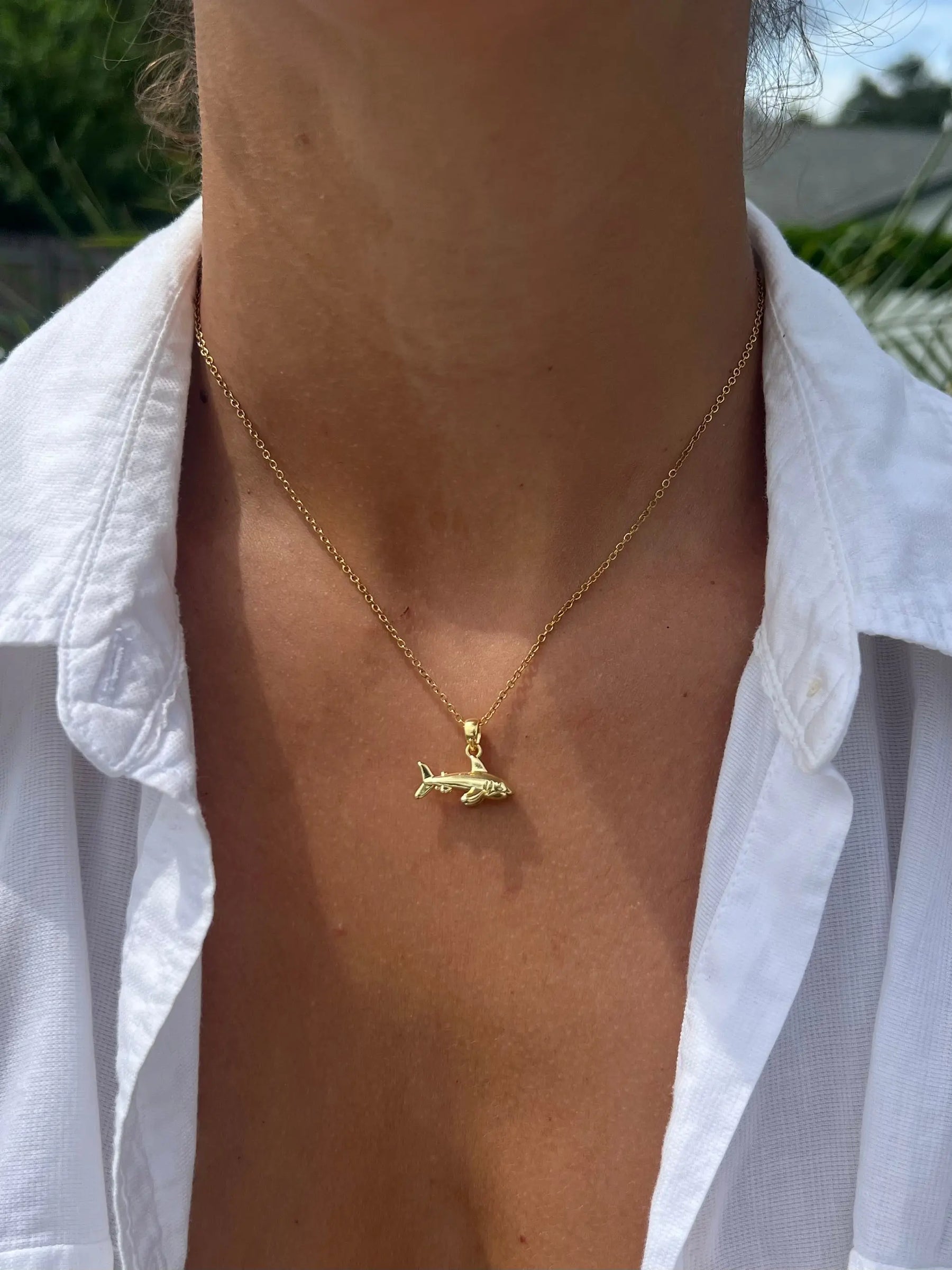 Gold Shark Necklace HALT