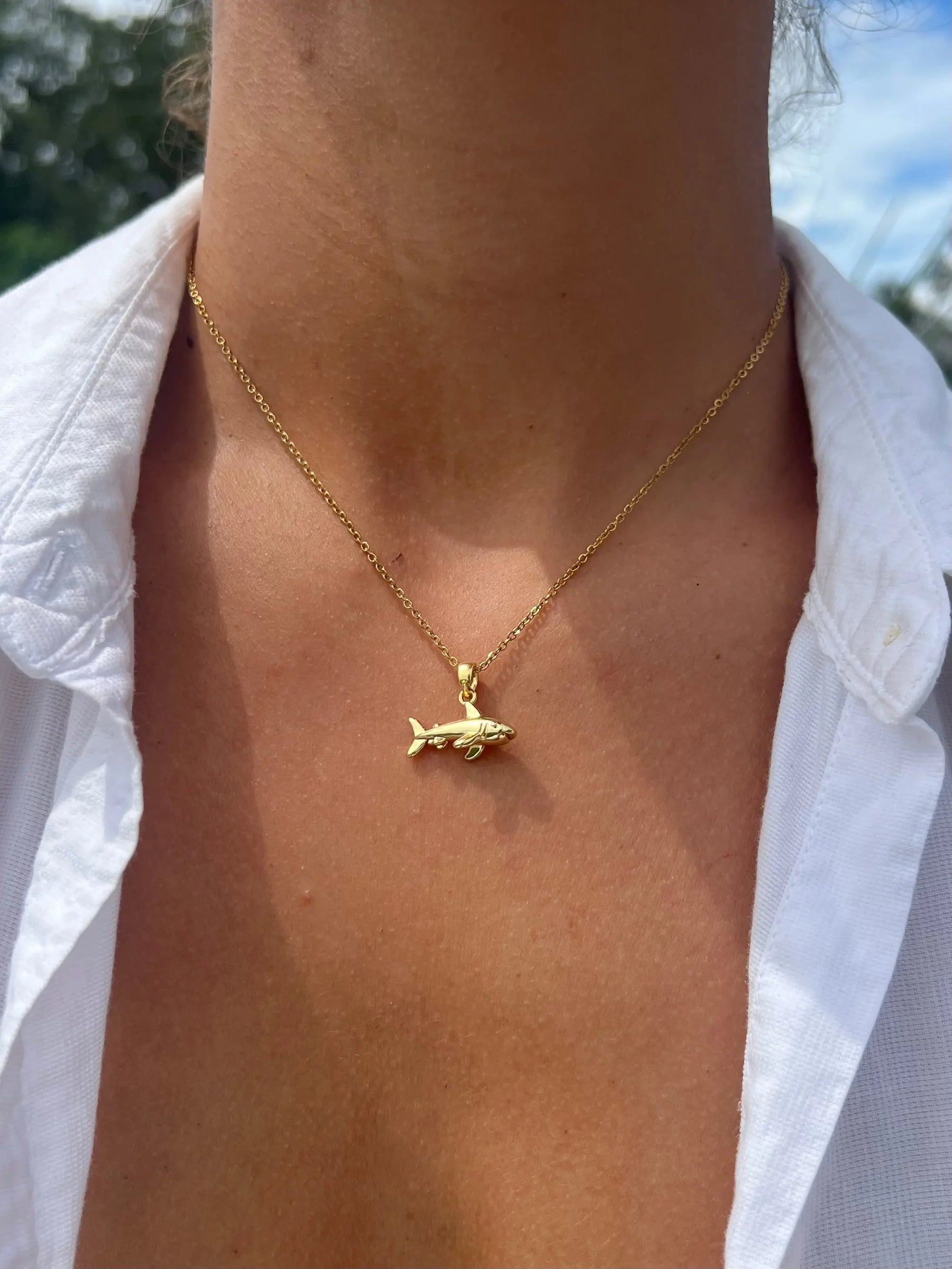 Gold Shark Necklace HALT