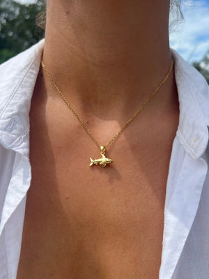 Gold Shark Necklace HALT