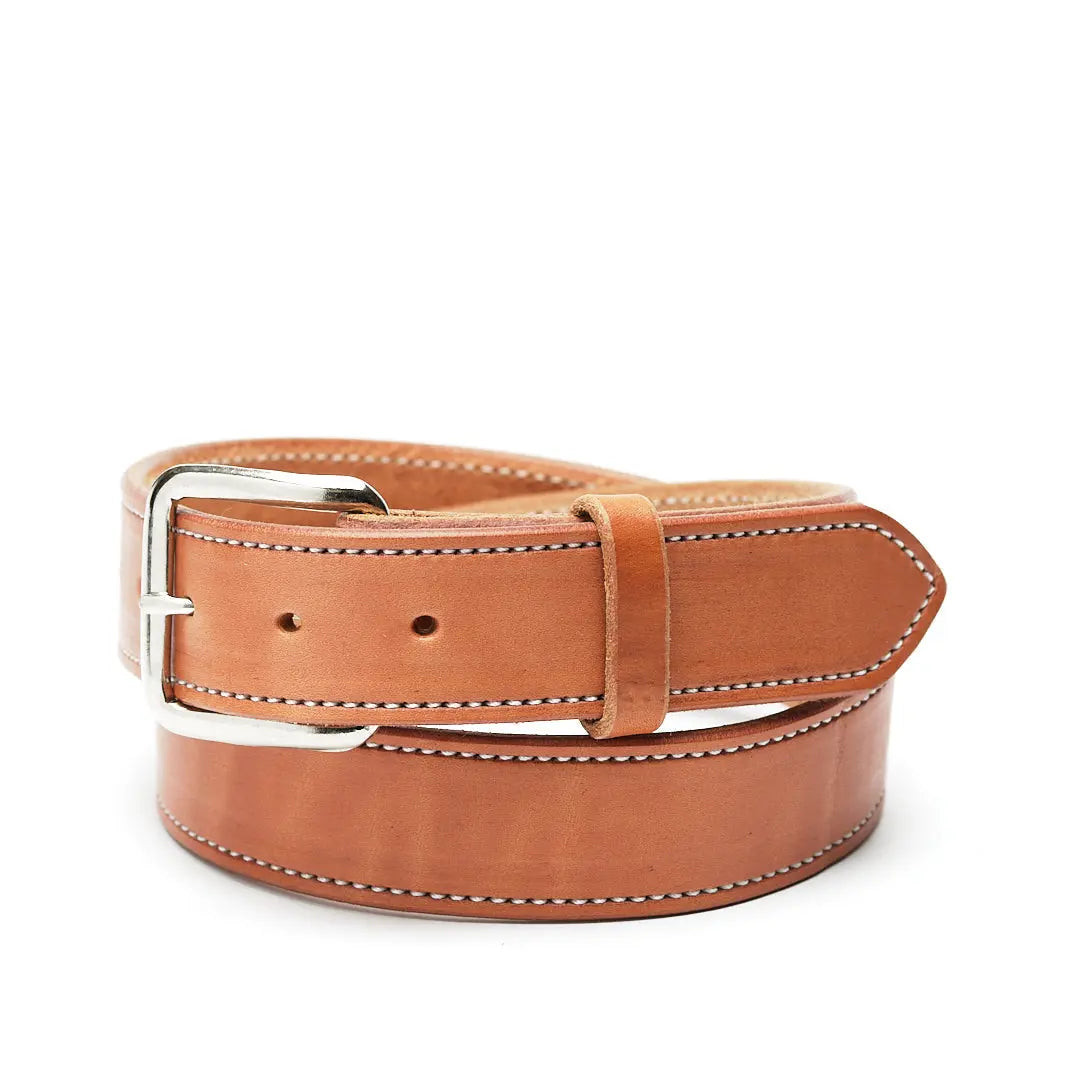 Golden Harness Belt by Texas Saddlery, handmade leather goods main product photo
