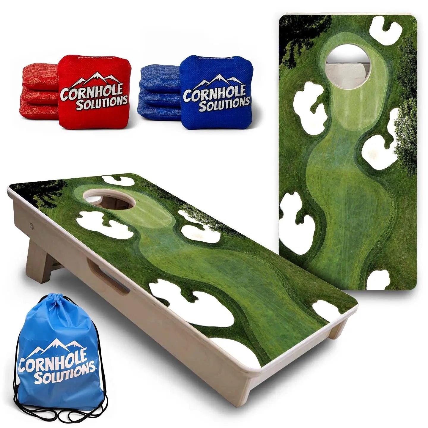 Golf Course - Mini or Vacation Size Cornhole Boards by Cornhole Solutions, custom cornhole board main product photo