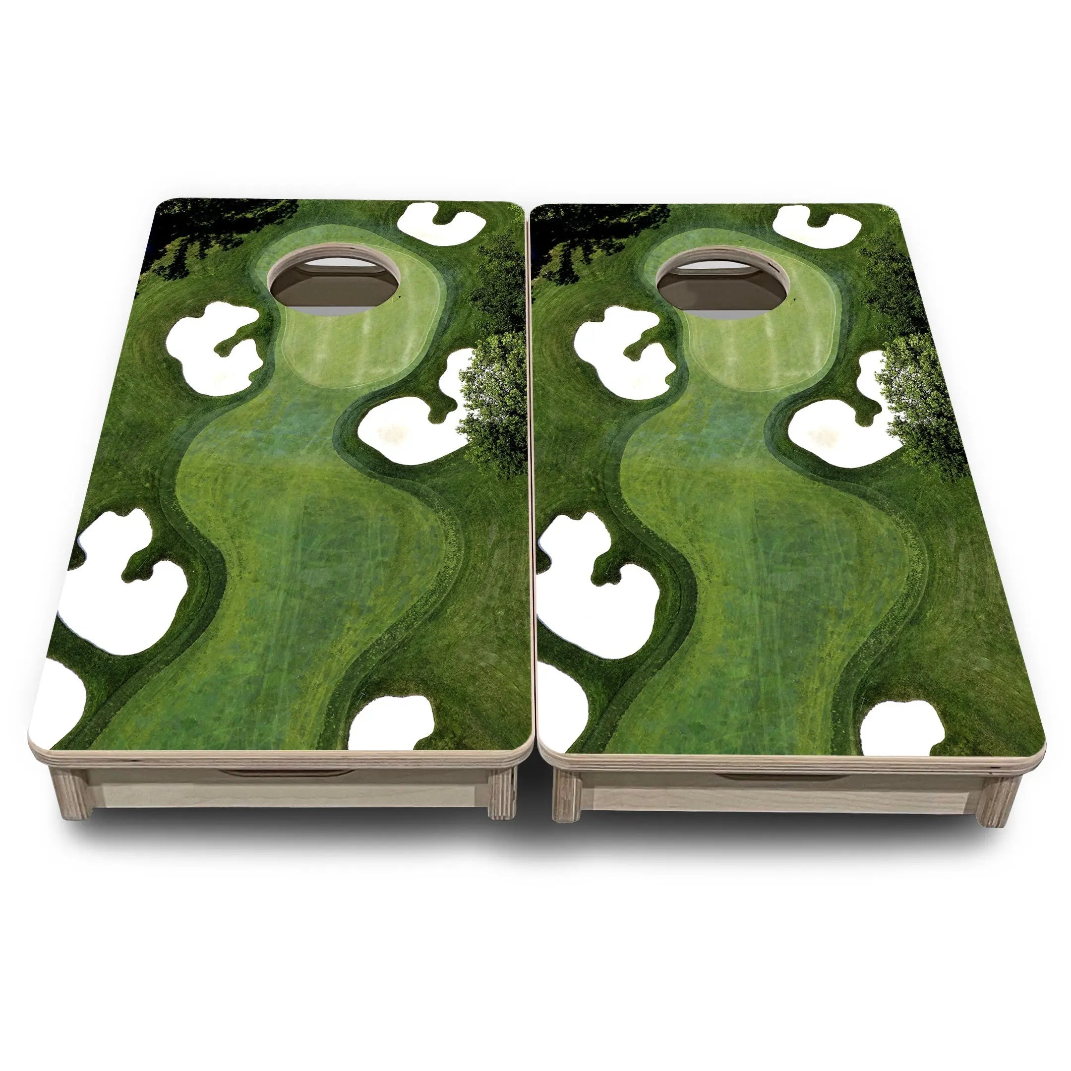 Golf Course - Mini or Vacation Size Cornhole Boards by Cornhole Solutions, custom cornhole board detail photo 2