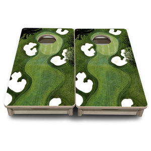 Golf Course - Mini or Vacation Size Cornhole Boards by Cornhole Solutions, custom cornhole board detail photo 2