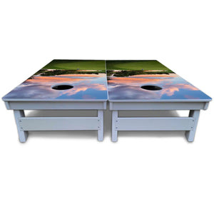 Golf Course Sunset Cornhole Boards - All Weather Series by Cornhole Solutions, custom cornhole board detail photo 5