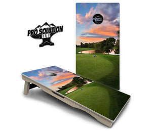 Golf Course Sunset Cornhole Boards - Pro Solution Elite Series Cornhole Solutions