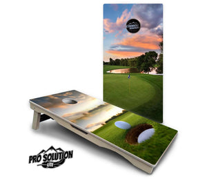 Golf Course Sunset Cornhole Boards - Pro Solution Lite Series Cornhole Solutions
