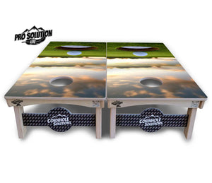 Golf Course Sunset Cornhole Boards - Pro Solution Lite Series Cornhole Solutions