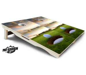 Golf Course Sunset Cornhole Boards - Pro Solution Lite Series Cornhole Solutions
