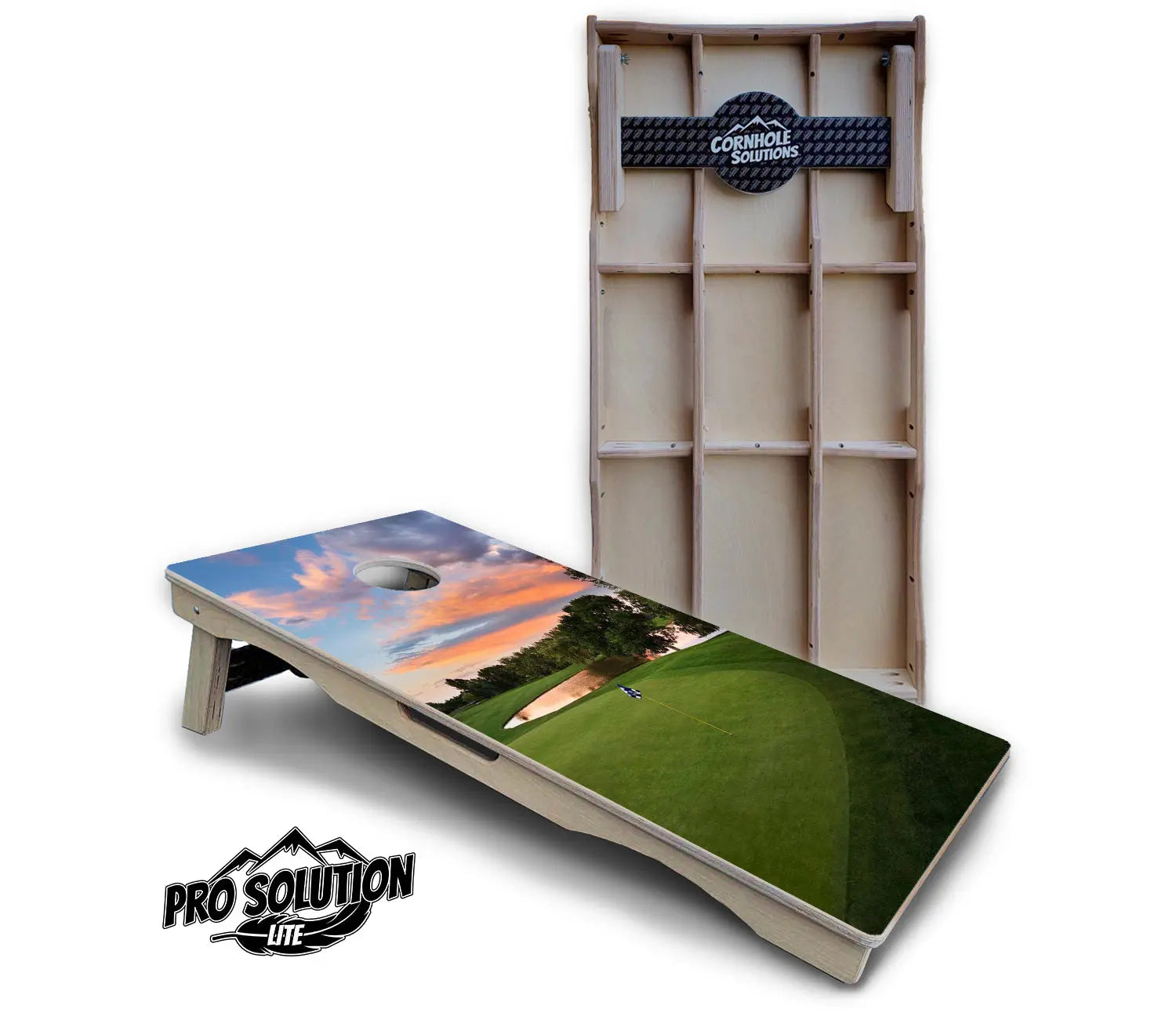 Golf Course Sunset Cornhole Boards - Pro Solution Lite Series Cornhole Solutions