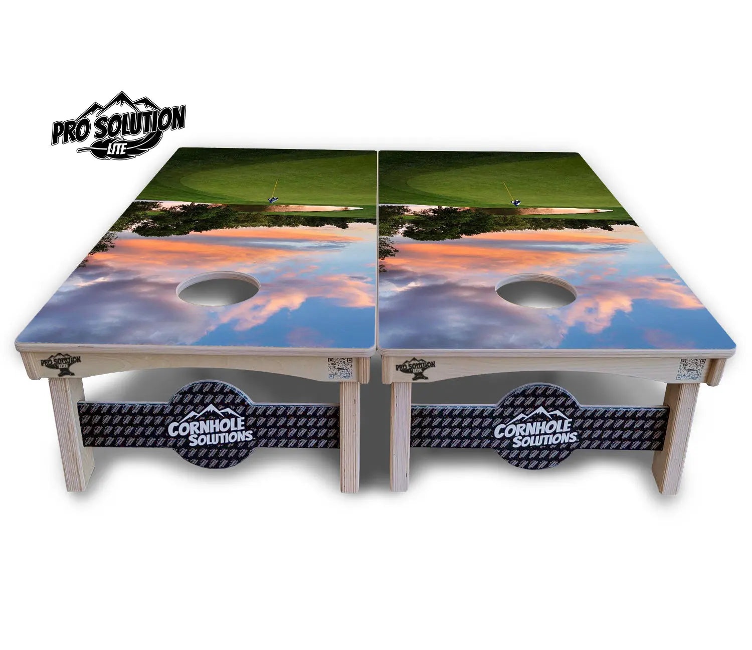 Golf Course Sunset Cornhole Boards - Pro Solution Lite Series Cornhole Solutions