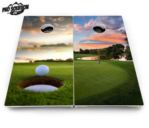 Golf Course Sunset Cornhole Boards - Pro Solution Lite Series Cornhole Solutions