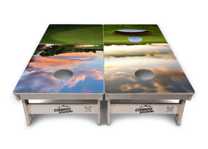 Golf Course Sunset Cornhole Boards - Professional Tournament Series by Cornhole Solutions, custom cornhole board detail photo 8