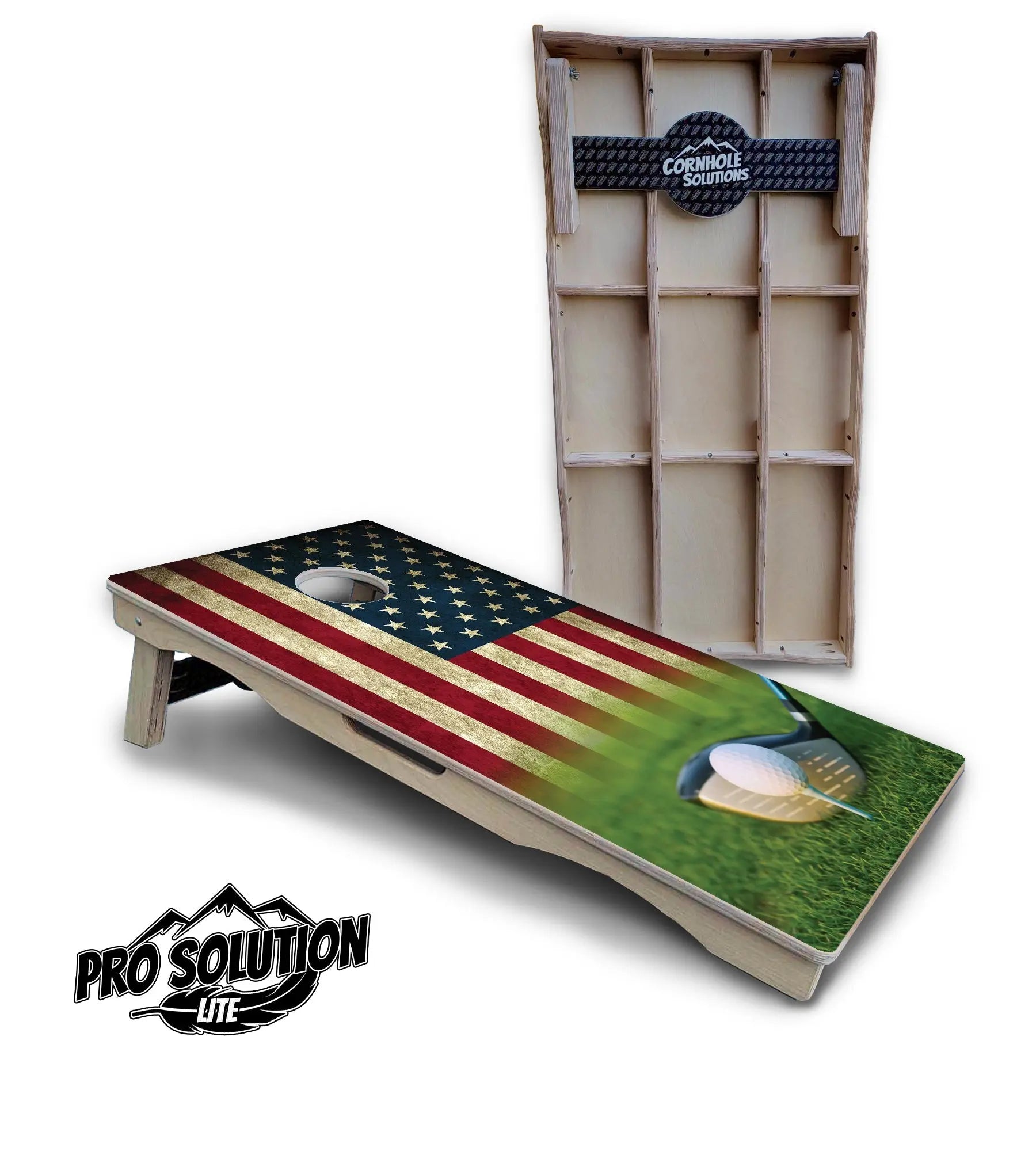 Golf Flag Cornhole Boards - Pro Solution Lite Series by Cornhole Solutions, custom cornhole board main product photo