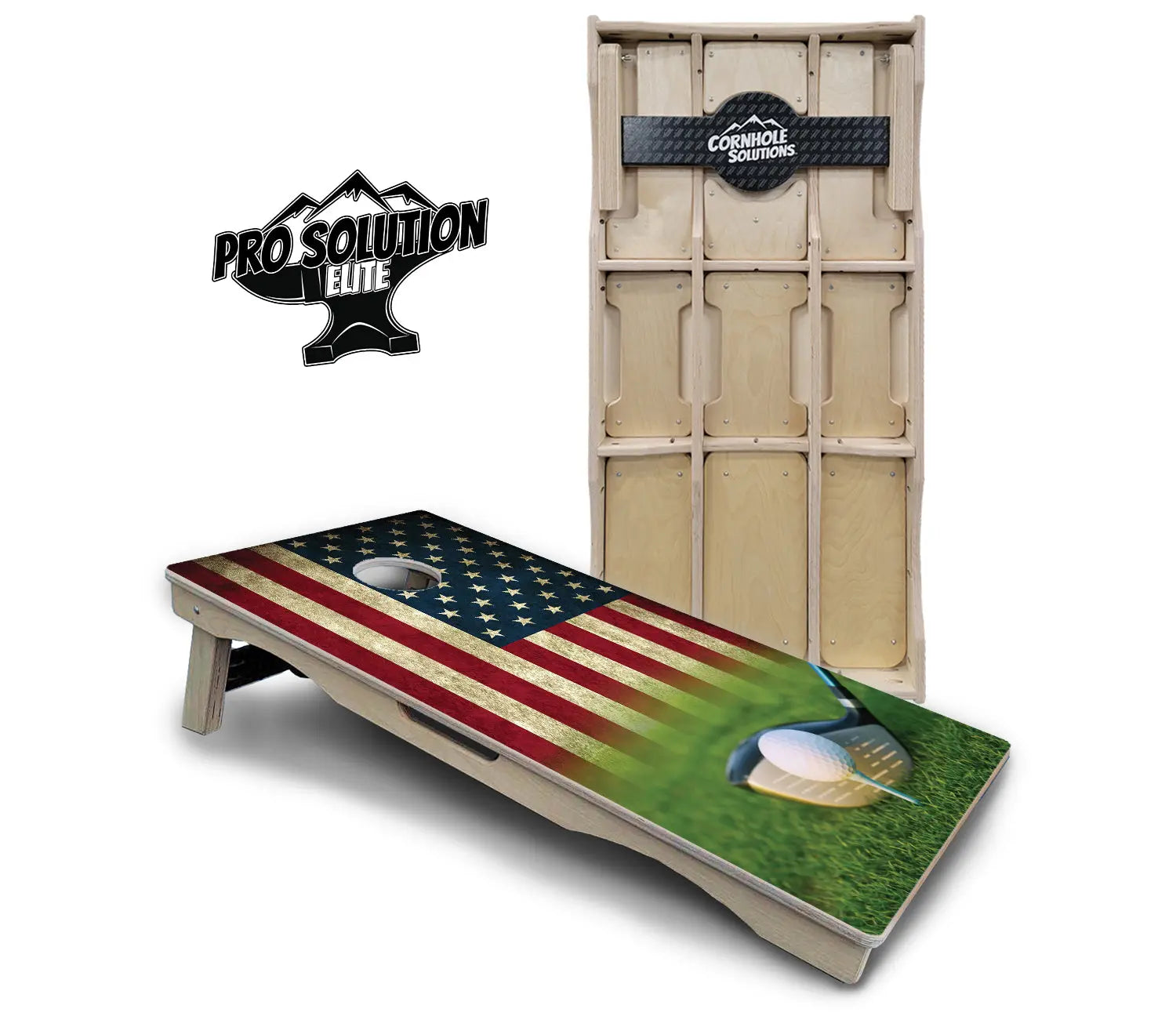 Golf Tee Flag Cornhole Boards - Pro Solution Elite Series by Cornhole Solutions, Southern lifestyle apparel main product photo