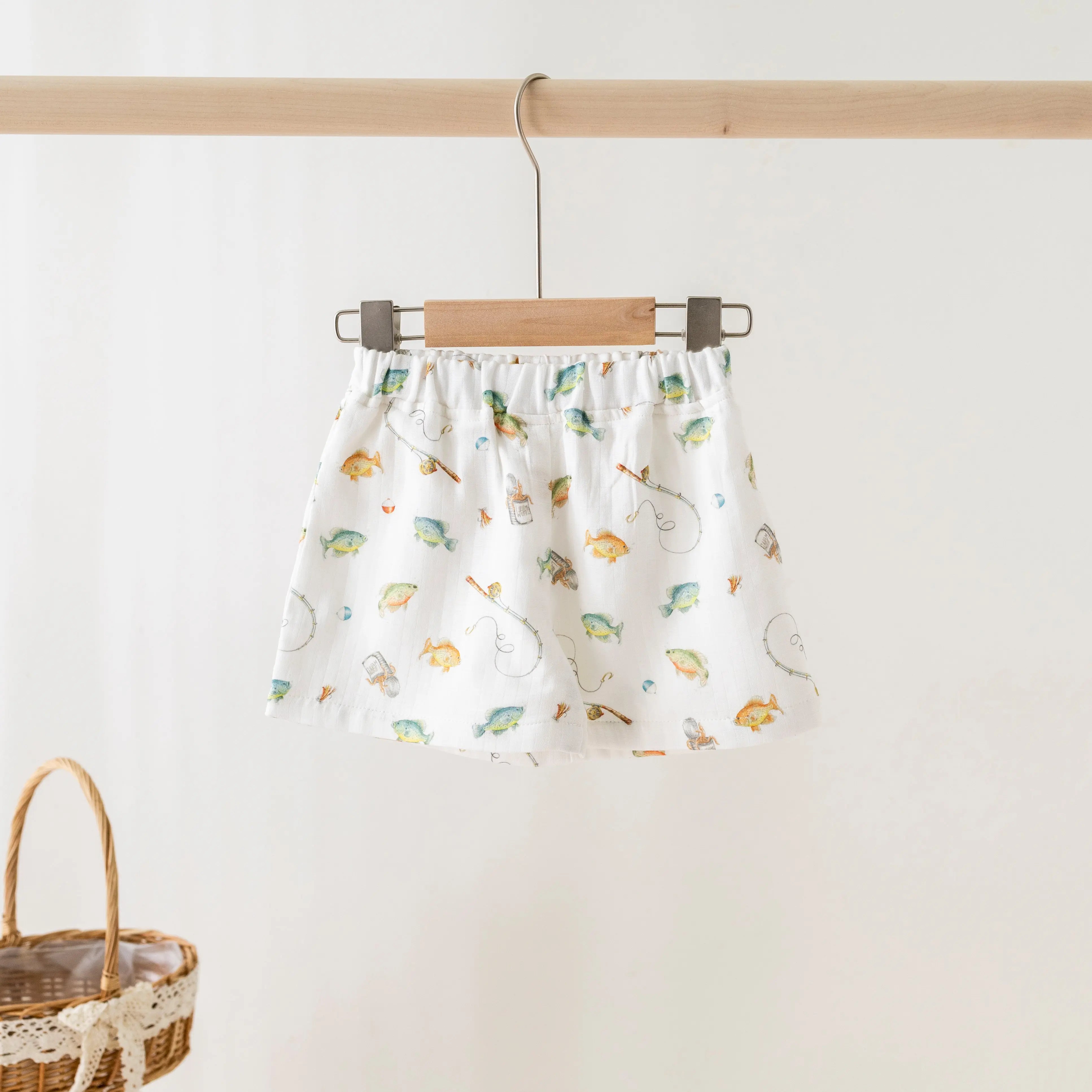 Gone Fishing Organic Muslin Shorts Nola Tawk