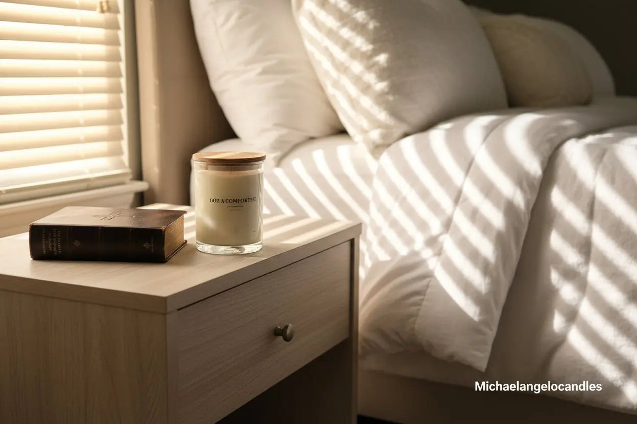 Got a Comforter? - Soy Wax Candle 11oz with Lid by Michaelangelocandles, scented candle detail photo 2