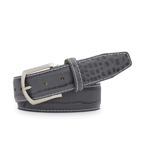 Gray Mock Gator Leather Belt
