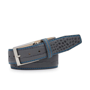 Gray Mock Gator Leather Belt