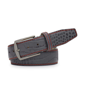 Gray Mock Gator Leather Belt