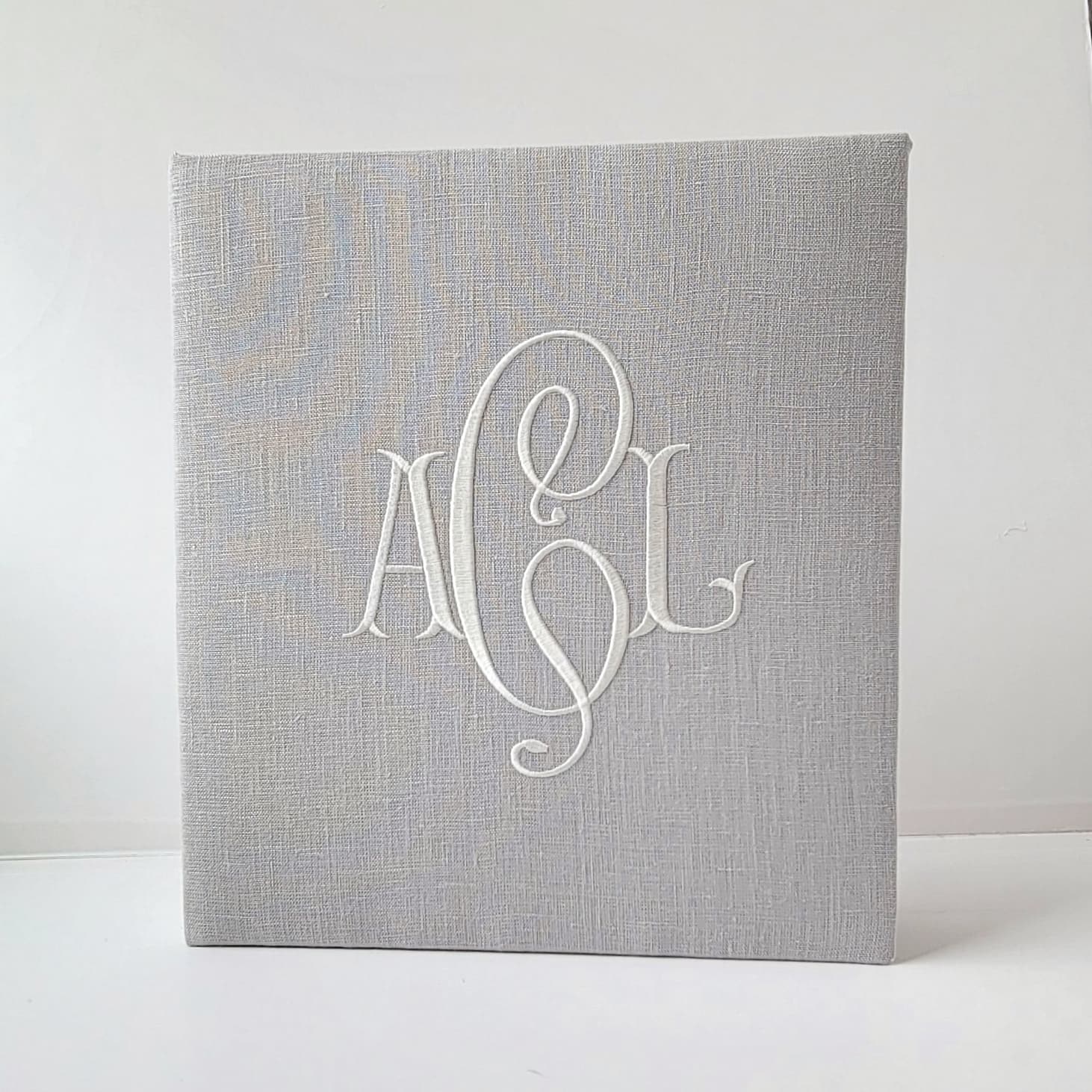 Baby Memory Book - Gray Linen (w/o Bow)