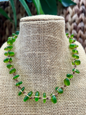 Green Sea Glass Necklace HALT