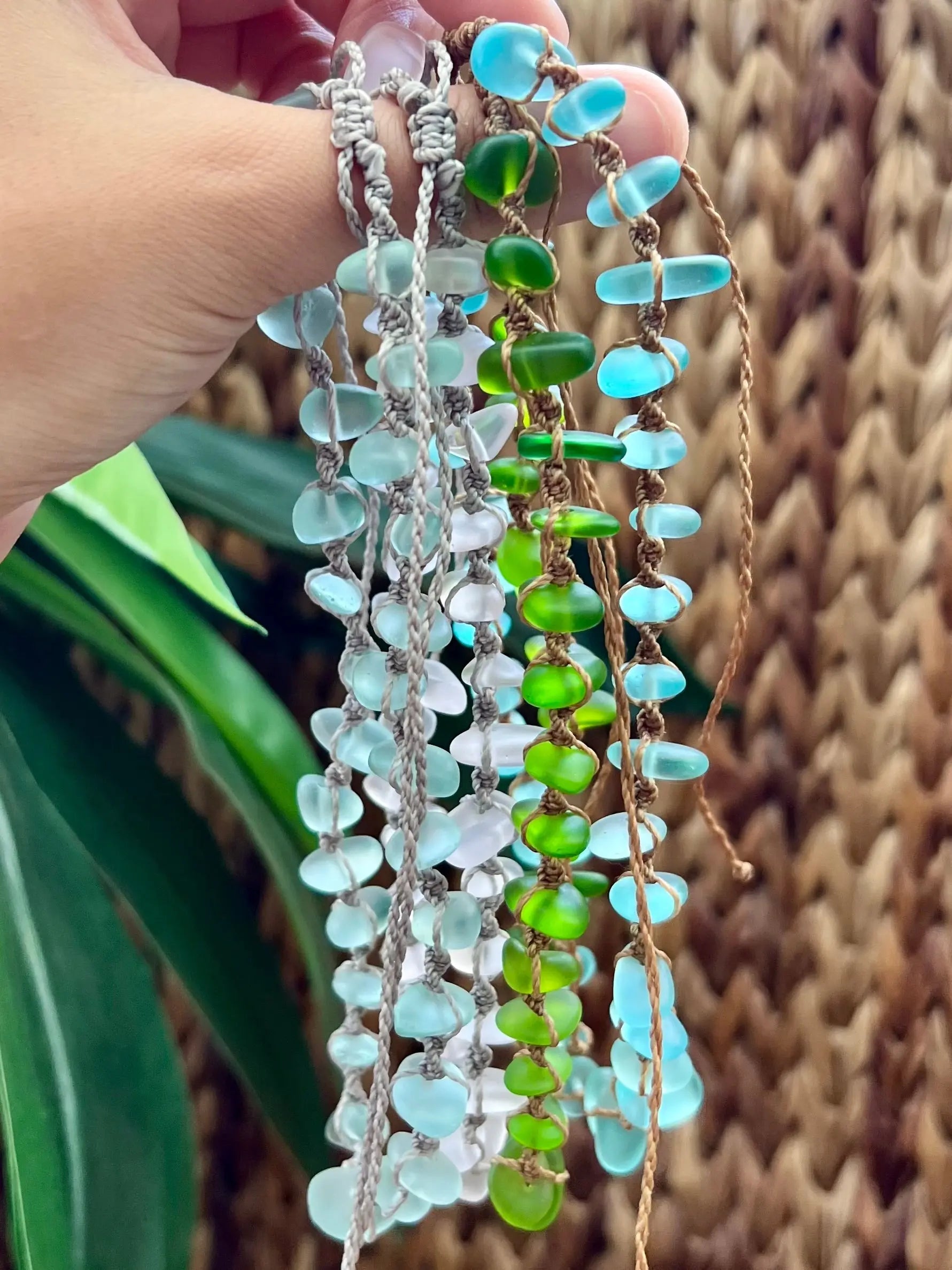Green Sea Glass Necklace HALT