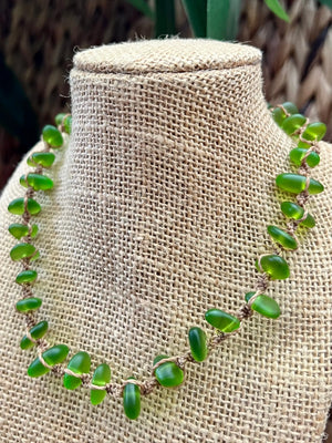 Green Sea Glass Necklace HALT