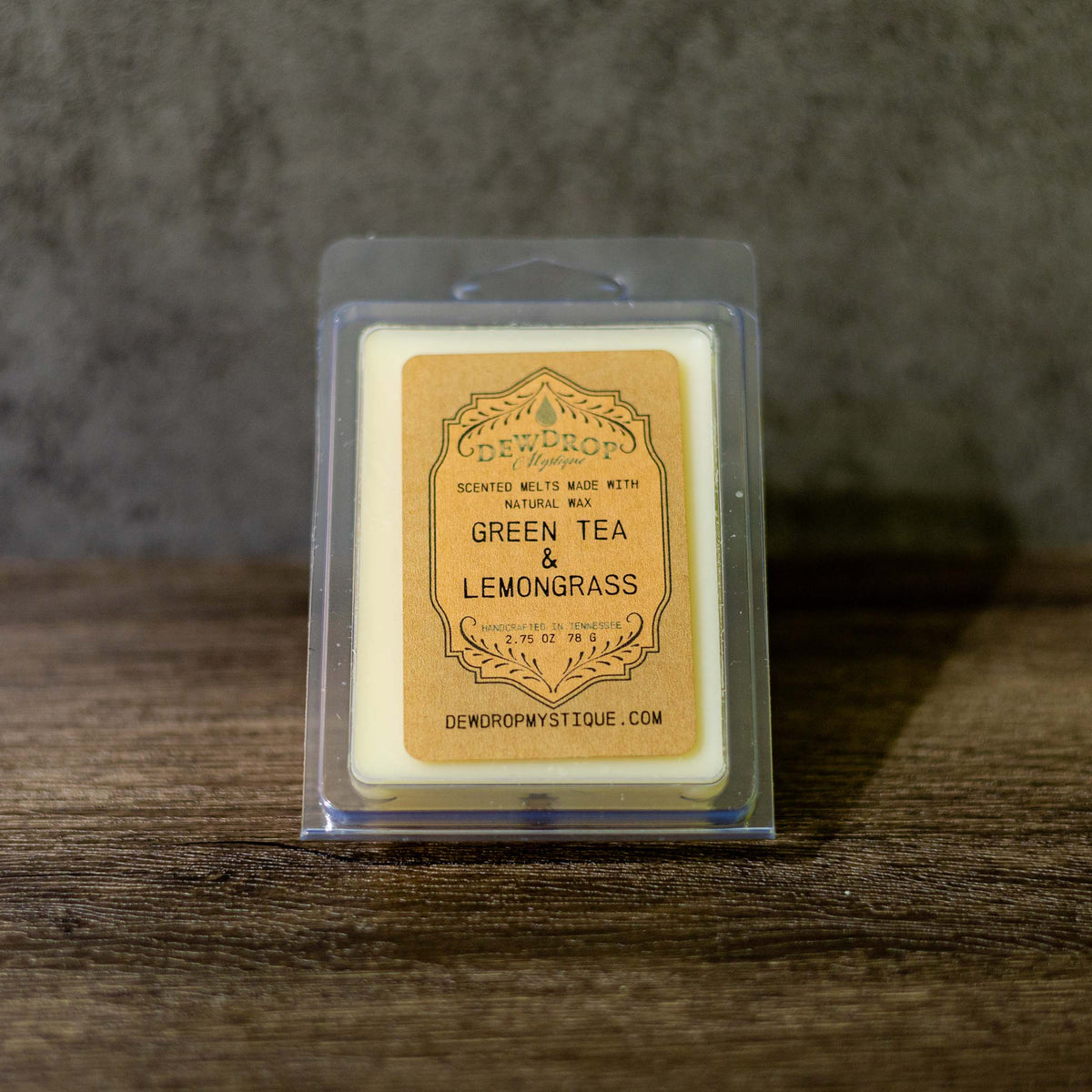 Green Tea & Lemongrass Wax Melt by Dewdrop Mystique, wax melt