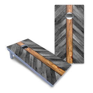 Grey Herringbone Cornhole Boards - All Weather Series Cornhole Solutions