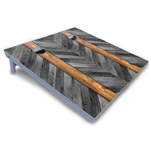 Grey Herringbone Cornhole Boards - All Weather Series Cornhole Solutions