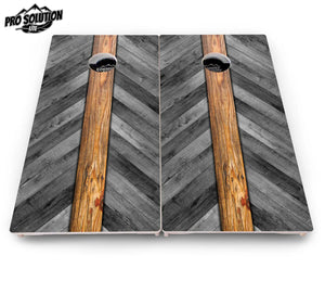 Grey Herringbone Cornhole Boards - Pro Solution Lite Series Cornhole Solutions