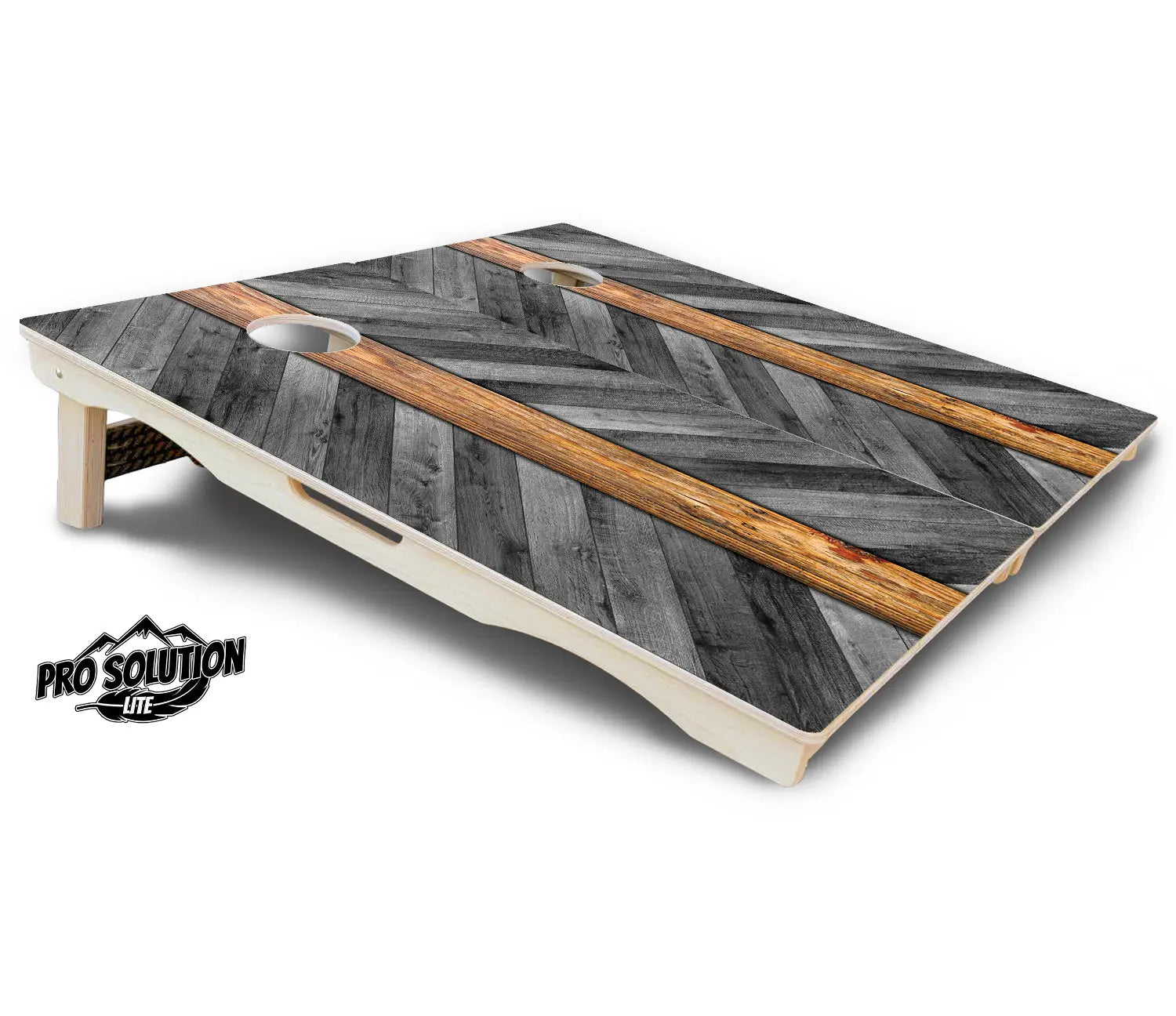 Grey Herringbone Cornhole Boards - Pro Solution Lite Series Cornhole Solutions