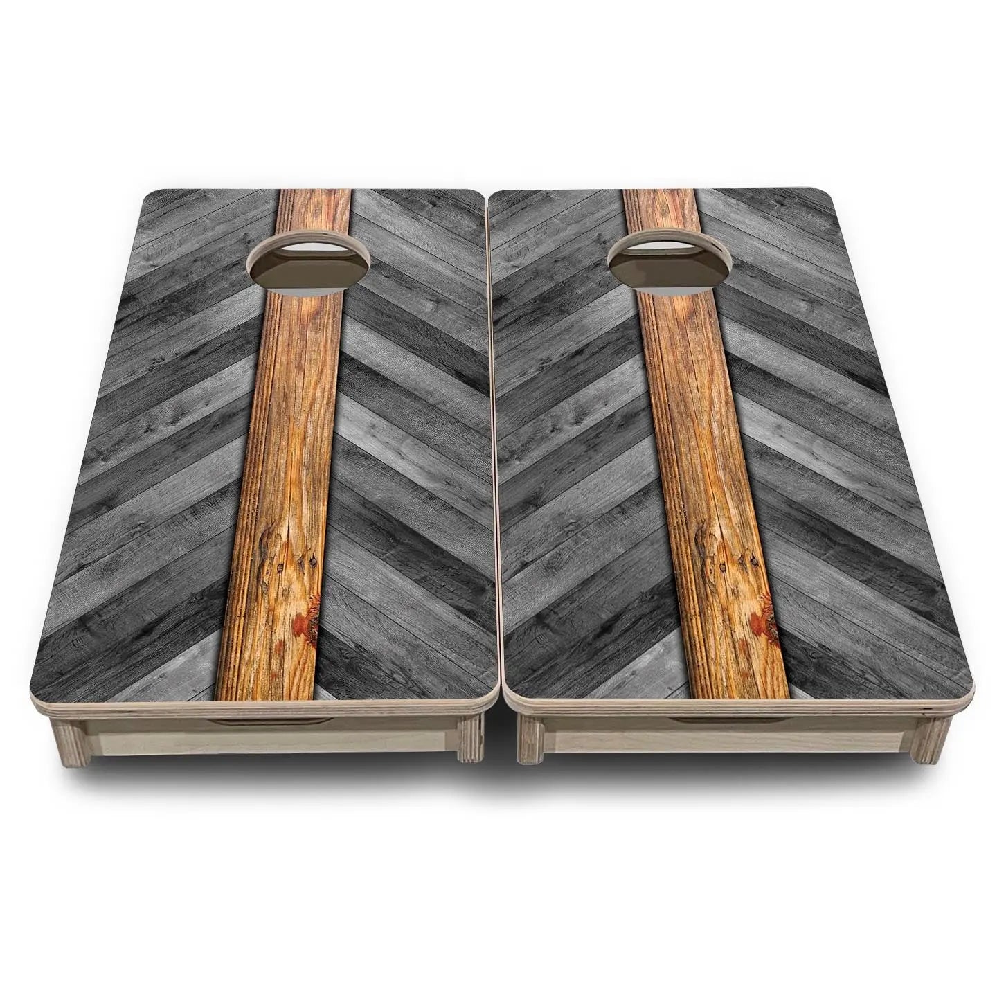 Grey Herringbone - Mini or Vacation Size Cornhole Boards by Cornhole Solutions, handmade jewelry detail photo 3