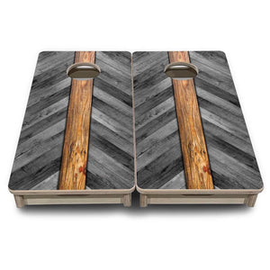 Grey Herringbone - Mini or Vacation Size Cornhole Boards by Cornhole Solutions, handmade jewelry detail photo 3