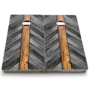 Grey Herringbone - Mini or Vacation Size Cornhole Boards by Cornhole Solutions, handmade jewelry detail photo 4