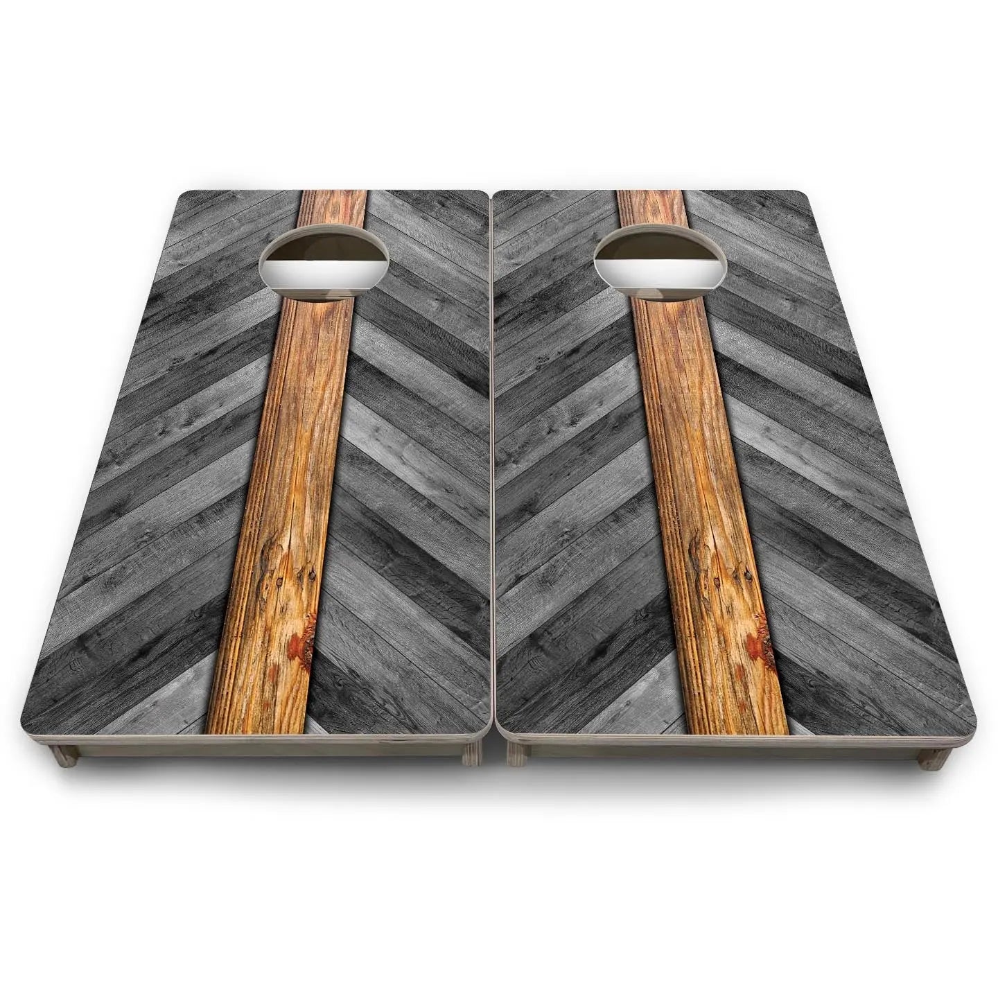 Grey Herringbone - Mini or Vacation Size Cornhole Boards by Cornhole Solutions, handmade jewelry detail photo 6