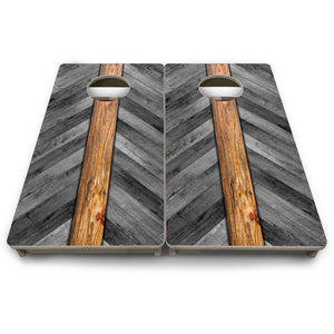 Grey Herringbone - Mini or Vacation Size Cornhole Boards by Cornhole Solutions, handmade jewelry detail photo 6