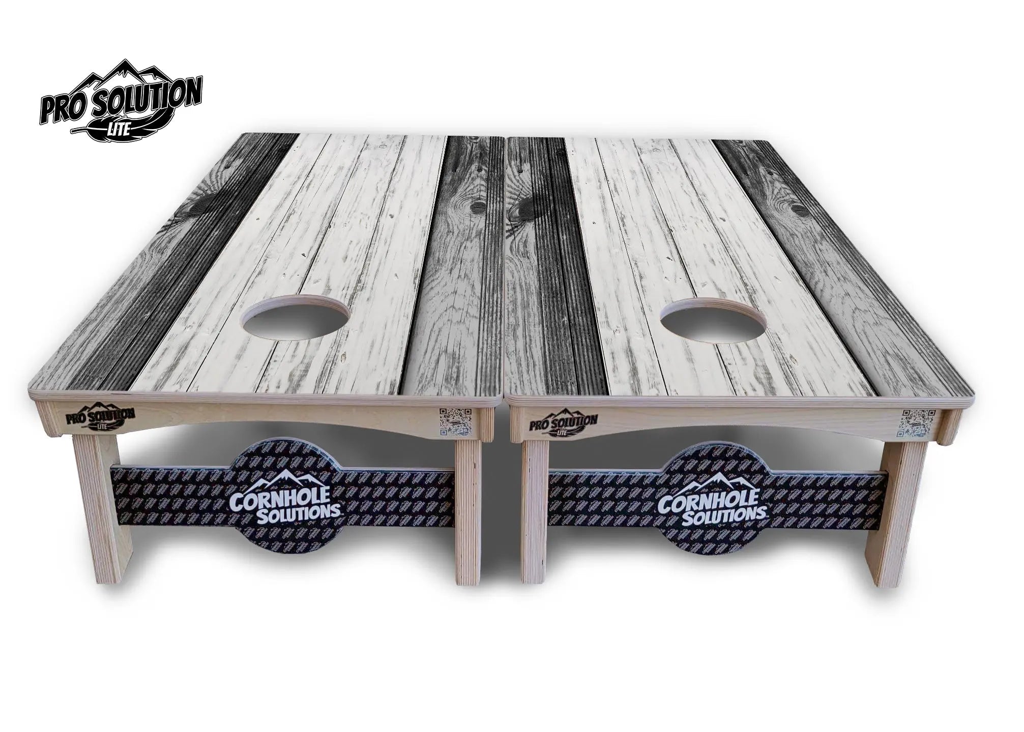Grey Two Tone Slats Cornhole Boards - Pro Solution Lite Series by Cornhole Solutions, custom cornhole board detail photo 2