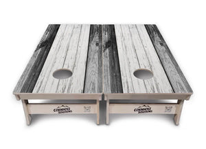 Grey Two Tone Slats Cornhole Boards - Professional Tournament Series Cornhole Solutions