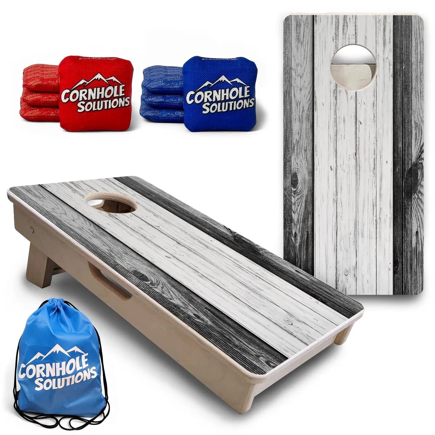 Grey Two Tone Slats - Mini or Vacation Size Cornhole Boards by Cornhole Solutions, custom cornhole board main product photo