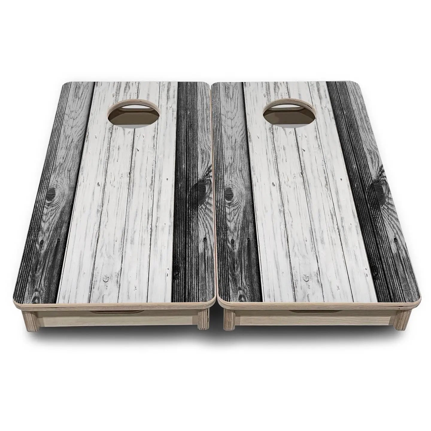 Grey Two Tone Slats - Mini or Vacation Size Cornhole Boards by Cornhole Solutions, custom cornhole board detail photo 2