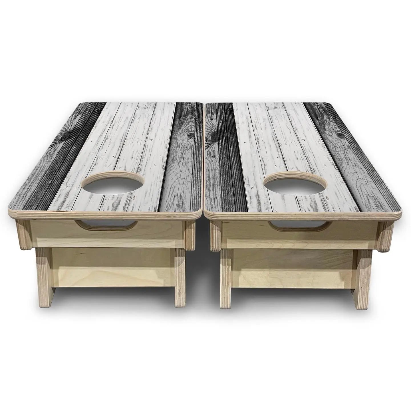 Grey Two Tone Slats - Mini or Vacation Size Cornhole Boards by Cornhole Solutions, custom cornhole board detail photo 4