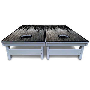 Greyscale Pine Trees Cornhole Boards - All Weather Series Cornhole Solutions